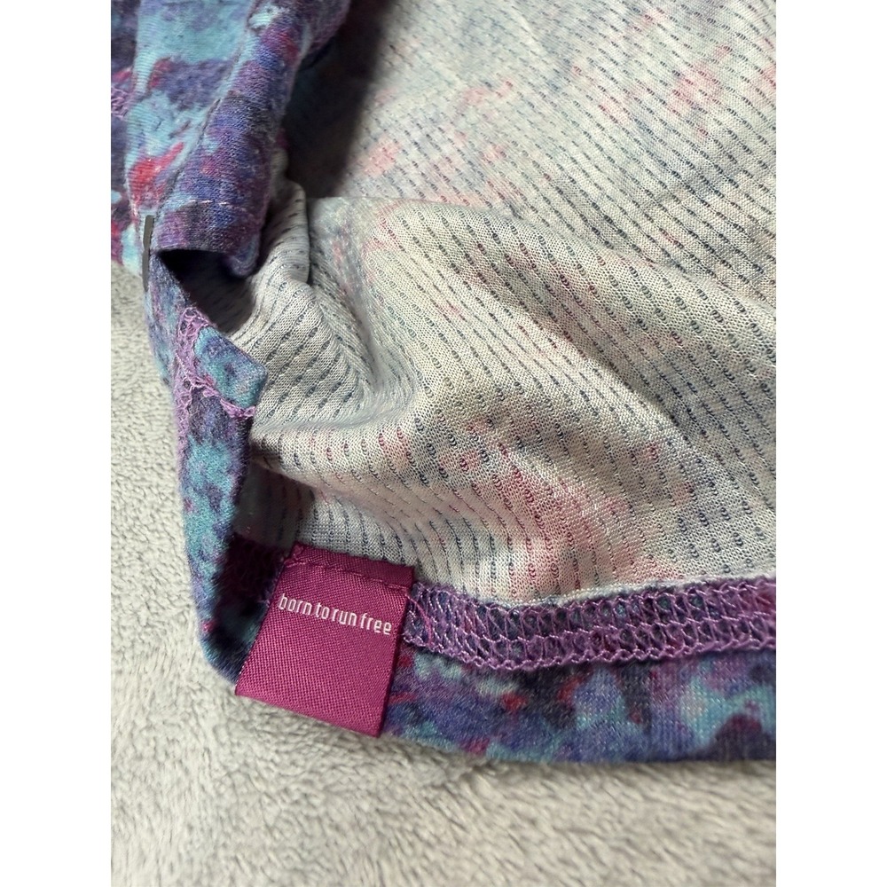 Rabbit Running Shirt Womens Large Abstract Colorful Long Sleeve Wool Thermal Top - Picture 7 of 9
